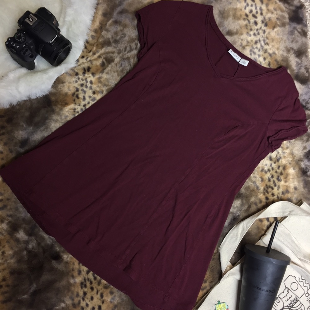 Maroon flare shirt